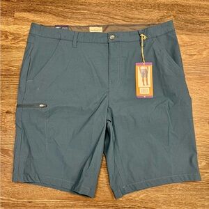 NWT Weatherproof Vintage Packable Hybrid Shorts Size 40 Teal Performance Travel